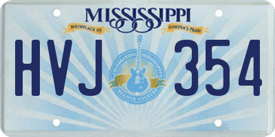 MS license plate HVJ354