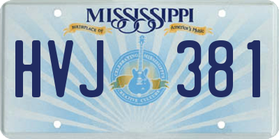 MS license plate HVJ381