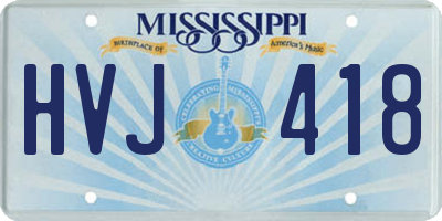 MS license plate HVJ418
