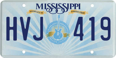 MS license plate HVJ419