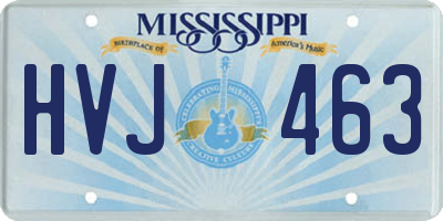 MS license plate HVJ463