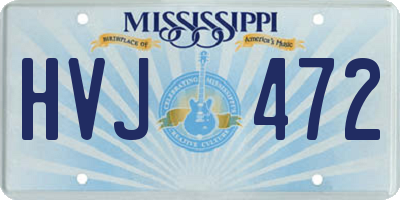 MS license plate HVJ472