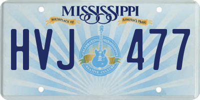 MS license plate HVJ477