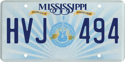 MS license plate HVJ494