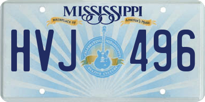MS license plate HVJ496
