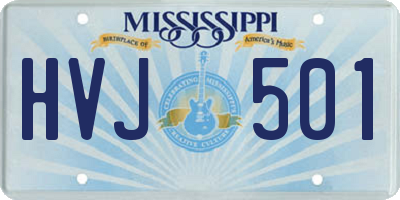 MS license plate HVJ501