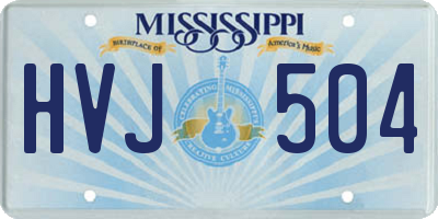 MS license plate HVJ504