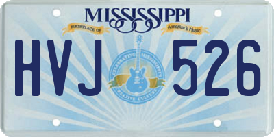 MS license plate HVJ526
