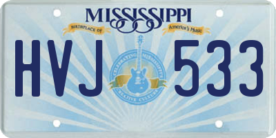 MS license plate HVJ533