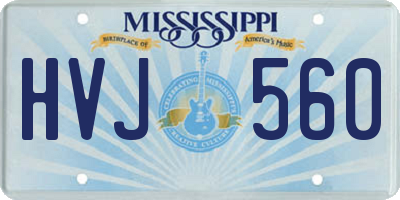 MS license plate HVJ560