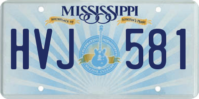 MS license plate HVJ581