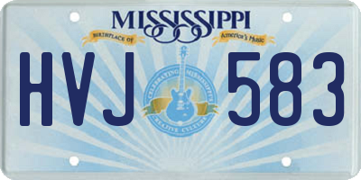 MS license plate HVJ583
