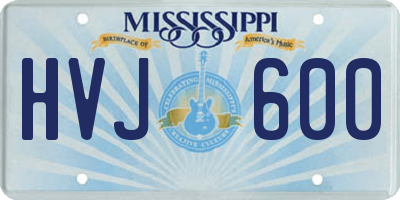 MS license plate HVJ600