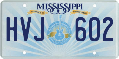MS license plate HVJ602
