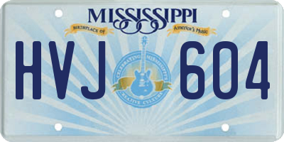 MS license plate HVJ604
