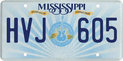 MS license plate HVJ605