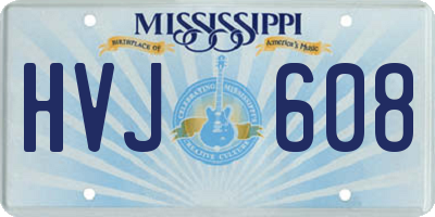 MS license plate HVJ608