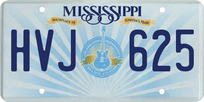 MS license plate HVJ625