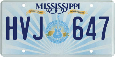 MS license plate HVJ647