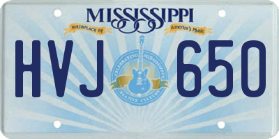 MS license plate HVJ650