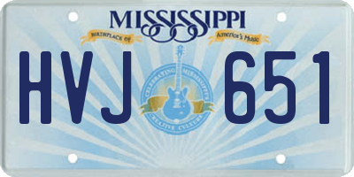 MS license plate HVJ651