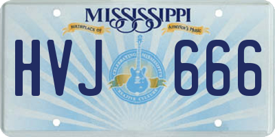 MS license plate HVJ666