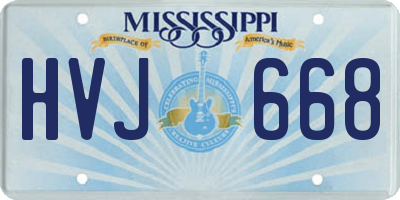 MS license plate HVJ668