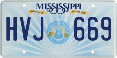 MS license plate HVJ669