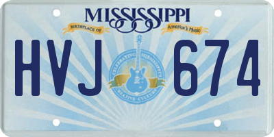 MS license plate HVJ674