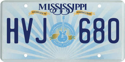 MS license plate HVJ680