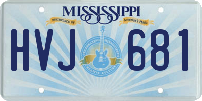 MS license plate HVJ681