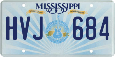 MS license plate HVJ684