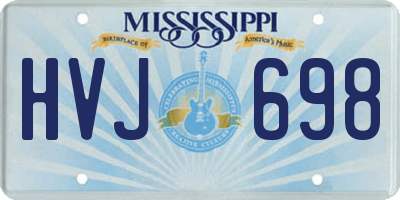 MS license plate HVJ698