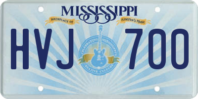 MS license plate HVJ700
