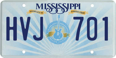 MS license plate HVJ701