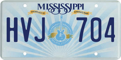 MS license plate HVJ704