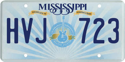 MS license plate HVJ723