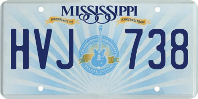 MS license plate HVJ738
