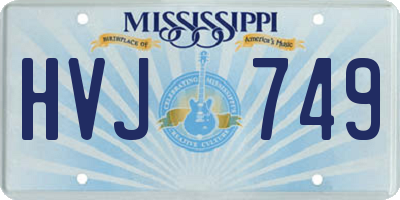 MS license plate HVJ749