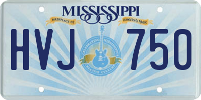 MS license plate HVJ750
