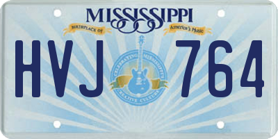 MS license plate HVJ764