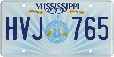 MS license plate HVJ765