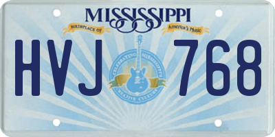 MS license plate HVJ768