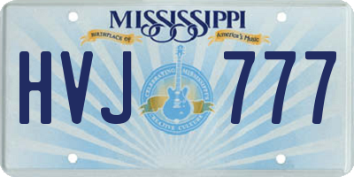 MS license plate HVJ777