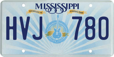 MS license plate HVJ780