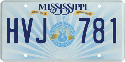 MS license plate HVJ781