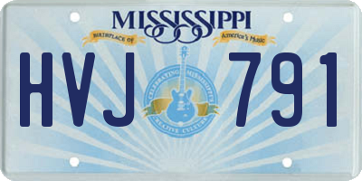 MS license plate HVJ791