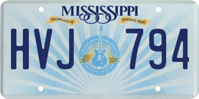 MS license plate HVJ794