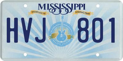 MS license plate HVJ801