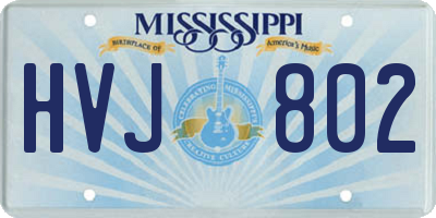 MS license plate HVJ802
